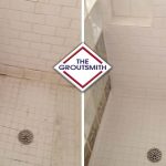 White Shower Grout - Before & After