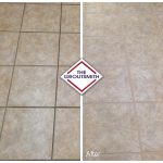 Brown Tiles - Grout Before & After